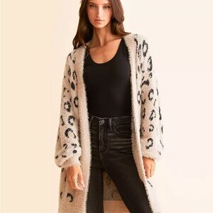 Daytrip Cream and Black Leopard Cardigan